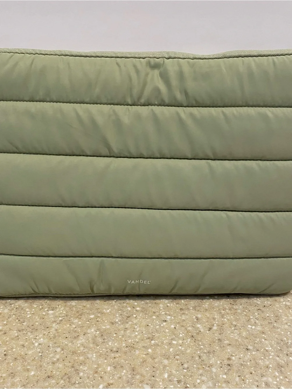 Vandel Quilted Puffer Laptop Sleeve in Sage Green